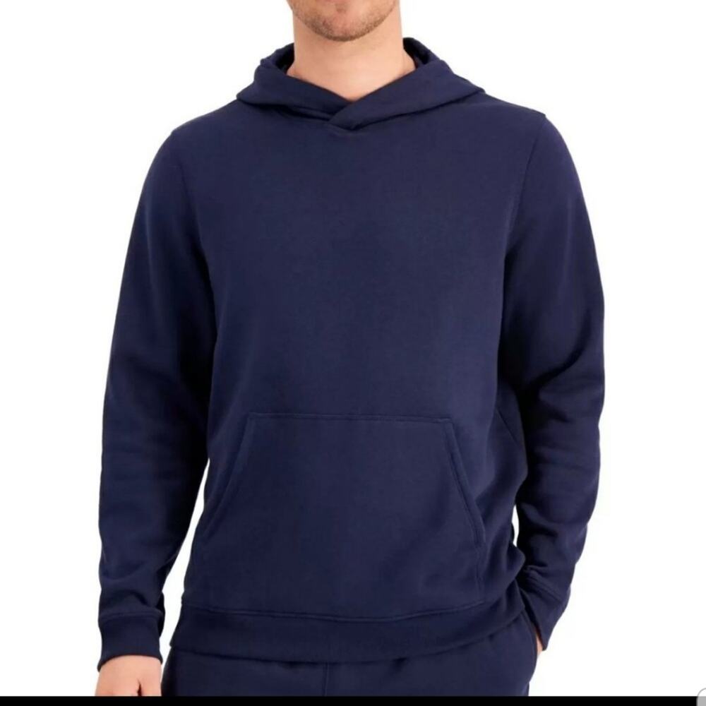 NWT ID Ideology Mens Solid Fleece Hoodie Navy Blazer